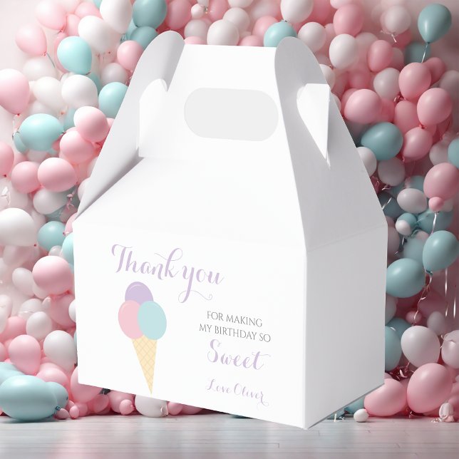 Ice Cream Scoop Pastel  Colourful birthday party Favour Box (Creator Uploaded)