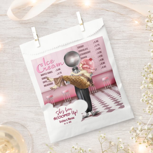 Ice cream Scooped Up Bridal Shower Favour Bag (Clipped)