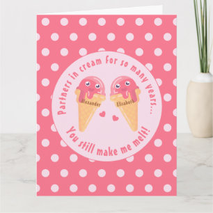 Ice Cream Scoops Cute Romantic Valentine's Day Card