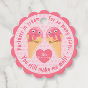 Ice Cream Scoops Cute Romantic Valentine's Day Favour Tags