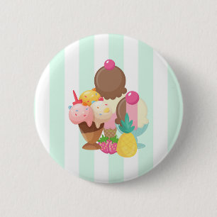 Ice Cream Scoops with Sprinkles 6 Cm Round Badge