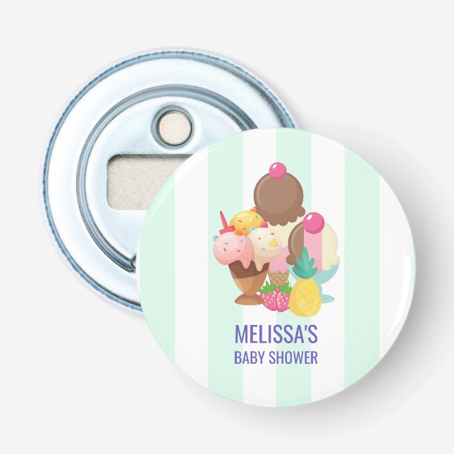 Ice Cream Scoops with Sprinkles Baby Shower Bottle Opener (Front)