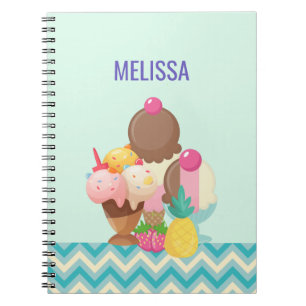 Ice Cream Scoops with Sprinkles Notebook