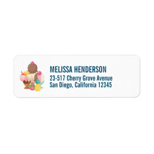 Ice Cream Scoops with Sprinkles Return Address Label