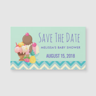 Ice Cream Scoops with Sprinkles Save the Date