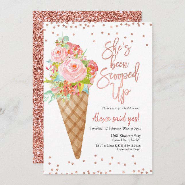 Ice cream she’s been scooped bridal shower invitat invitation (Front/Back)