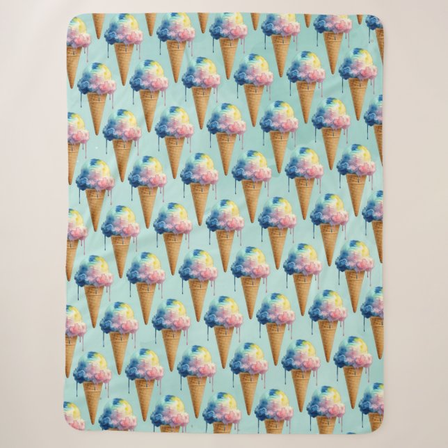 Ice Cream Sherpa Blanket (Front)