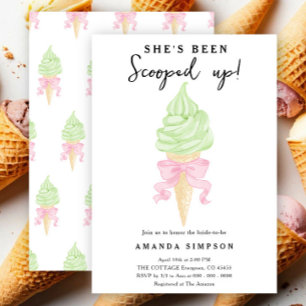 Ice Cream She's Been Scooped Up Bridal Shower Invitation