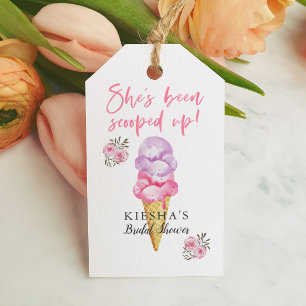 Ice Cream She's Been Scooped Up Favour Gift Tags
