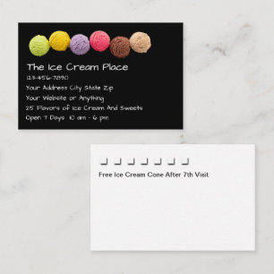 Ice Cream Shop Customer Rewards Business Card