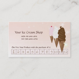 Ice Cream Shop Discount Card Custom