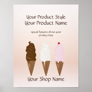 Ice Cream Shop Ice Cream Cones Product Sign
