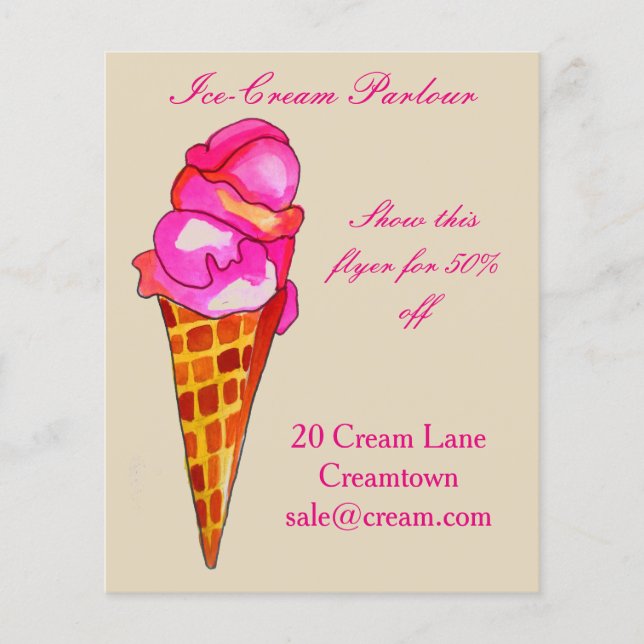 Ice-cream shop Ice cream parlour advertisement Flyer (Front)