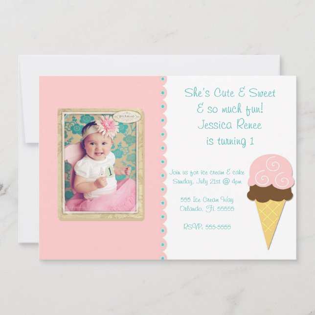 Ice Cream Shop Invite (Front)