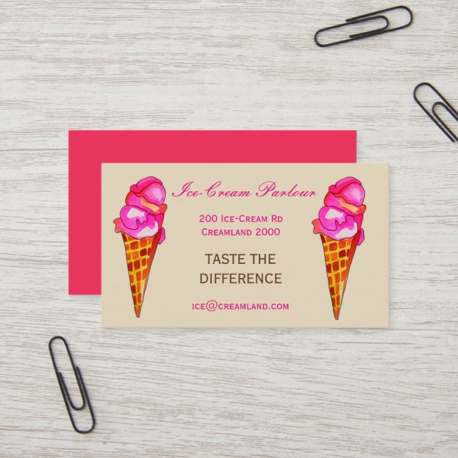 Ice-cream shop or business business card (Front/Back In Situ)