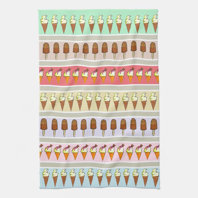 Ice Cream Shop Tea Towel (Vertical)