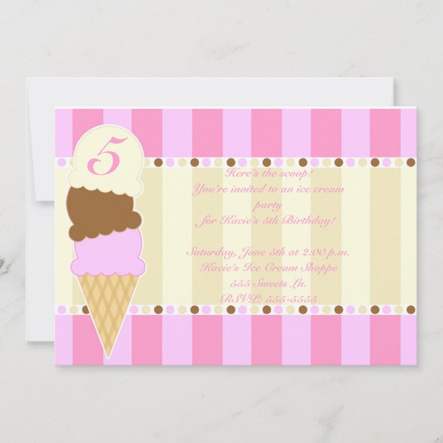 Ice Cream Shoppe Invite (Front)