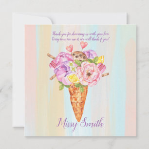 Ice cream shower, Bridal shower thank you Card