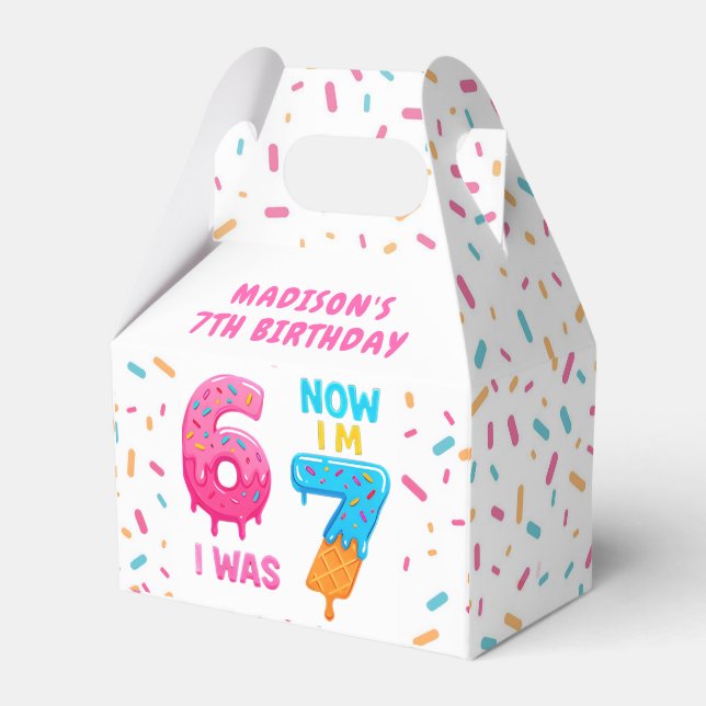 Ice Cream Six Seven 67 Birthday Favor Box (Front Side)