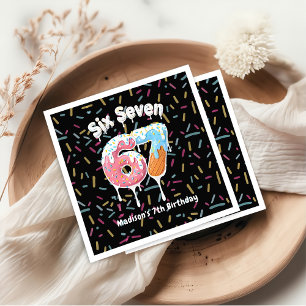 Ice Cream Six Seven 67 Birthday Napkins