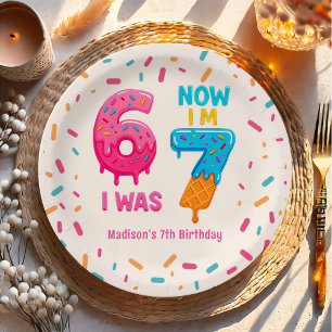 Ice Cream Six Seven 67 Birthday Paper Plate