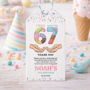 Ice Cream “Six Seven” 7th Birthday Party for Kids Gift Tags