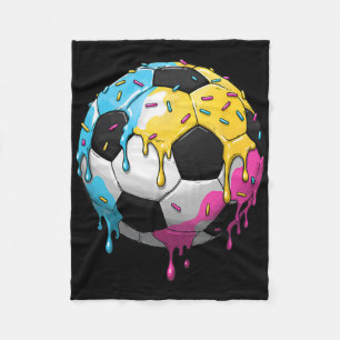 Ice Cream Soccer Byll Drip With Colorful Sprinkles Fleece Blanket