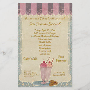 Ice Cream Social Announcement Flyer