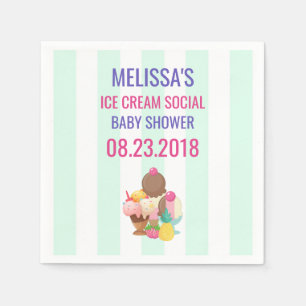 Ice Cream Social Baby Shower Event Napkin