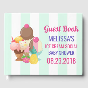 Ice Cream Social baby Shower Guest Book
