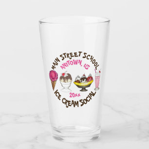 Ice Cream Social Banana Split Cone Sundae Shake Glass