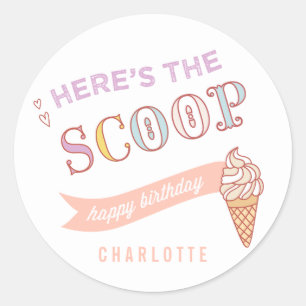 ICE CREAM SOCIAL birthday party thank you sticker