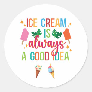 Ice Cream Social  Classic Round Sticker