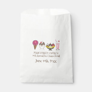 Ice Cream Social Favour Banana Split Sundae Cone Bag