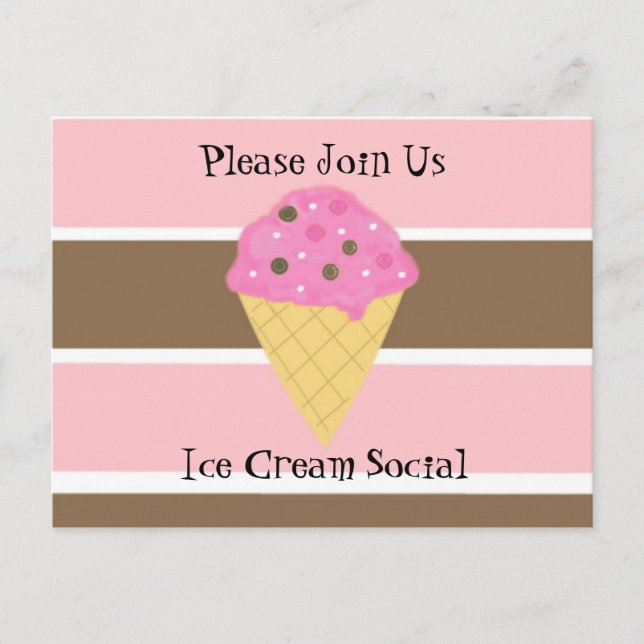 Ice Cream Social Invitation Postcard (Front)