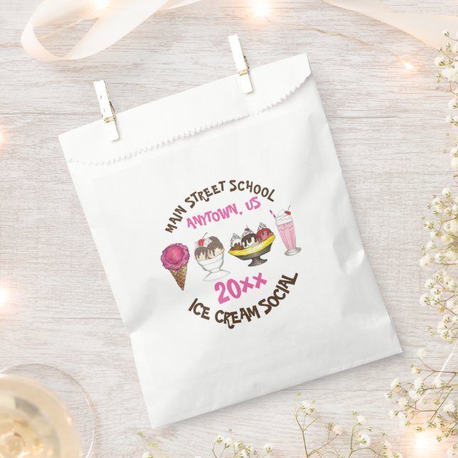Ice Cream Social Make Your Own Sundae Party Favour Bag (Clipped)