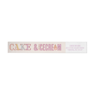 ICE CREAM SOCIAL wrap around Address Labels