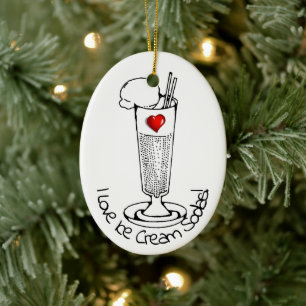 Ice Cream Soda Day Ceramic Ornament