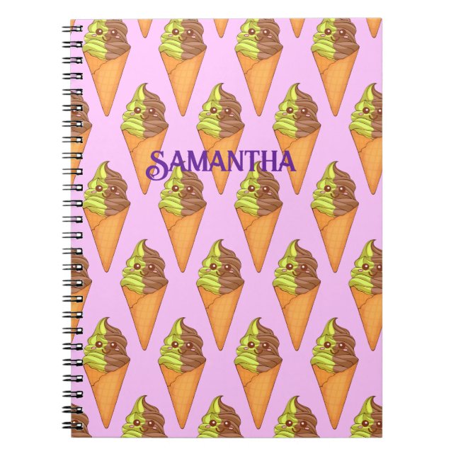 Ice Cream Soft Serve Matcha Green Tea Dessert Notebook (Front)