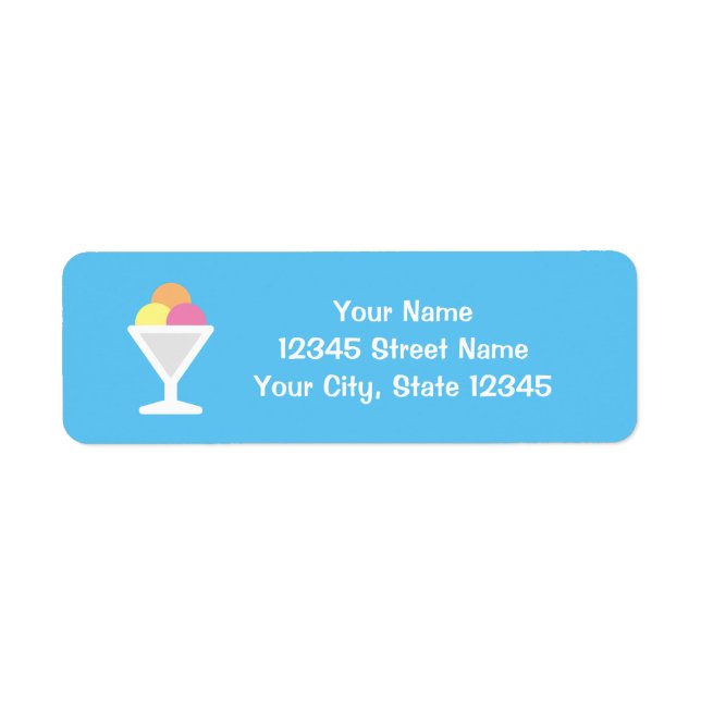 Ice cream sorbet custom return address labels (Front)