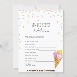 Ice Cream Sprinkle Baby Shower -Editable Name, 5x7 Invitation