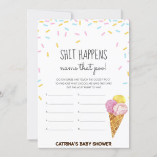 Ice Cream Sprinkle Baby Shower -Editable Name, 5x7 Invitation