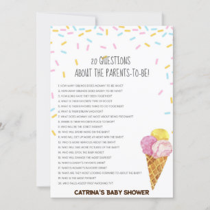 Ice Cream Sprinkle Baby Shower -Editable Name, 5x7 Invitation