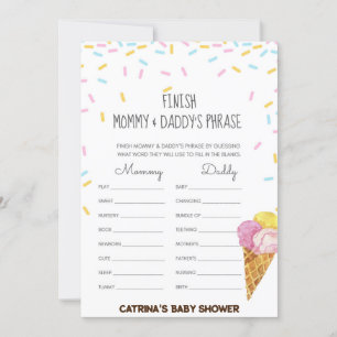 Ice Cream Sprinkle Baby Shower -Editable Name, 5x7 Invitation
