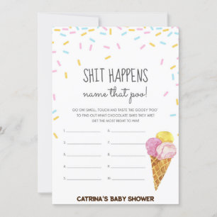 Ice Cream Sprinkle Baby Shower -Editable Name, 5x7 Invitation
