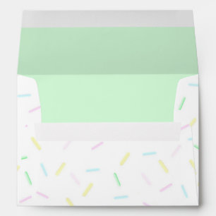 Ice Cream Sprinkle Green Inside Party Envelopes
