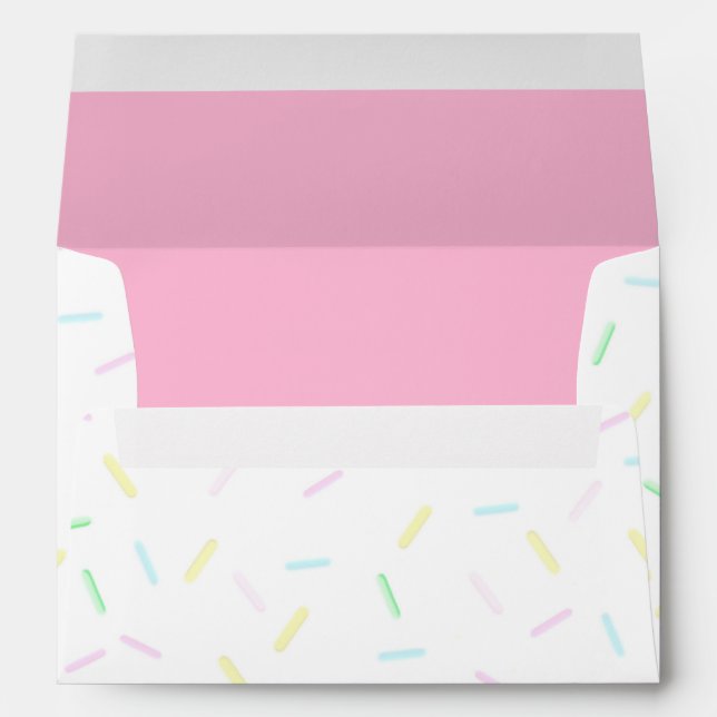 Ice Cream Sprinkle Pink Inside Party Envelopes (Back (Bottom))