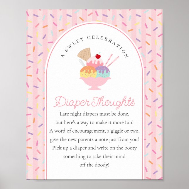 Ice Cream Sprinkled with Love Diaper Thoughts Poster (Front)