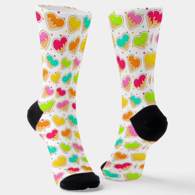 Ice Cream Sprinkles Pattern Socks (Angled)