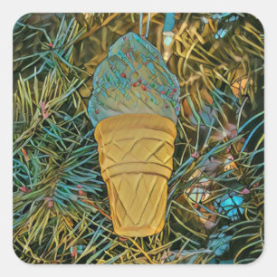 Ice cream sprinkles square sticker